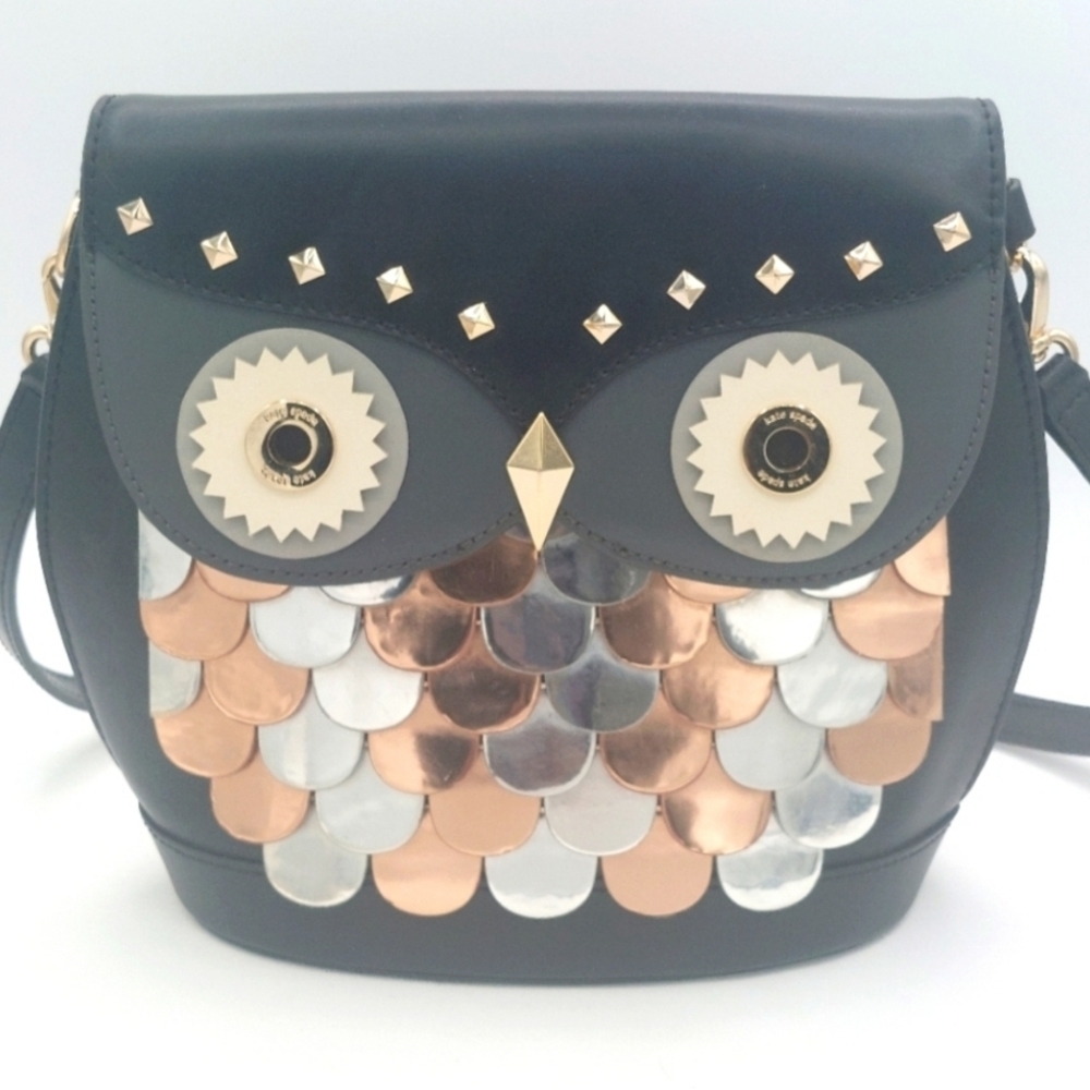 Owl Design Black Crossbody Bag